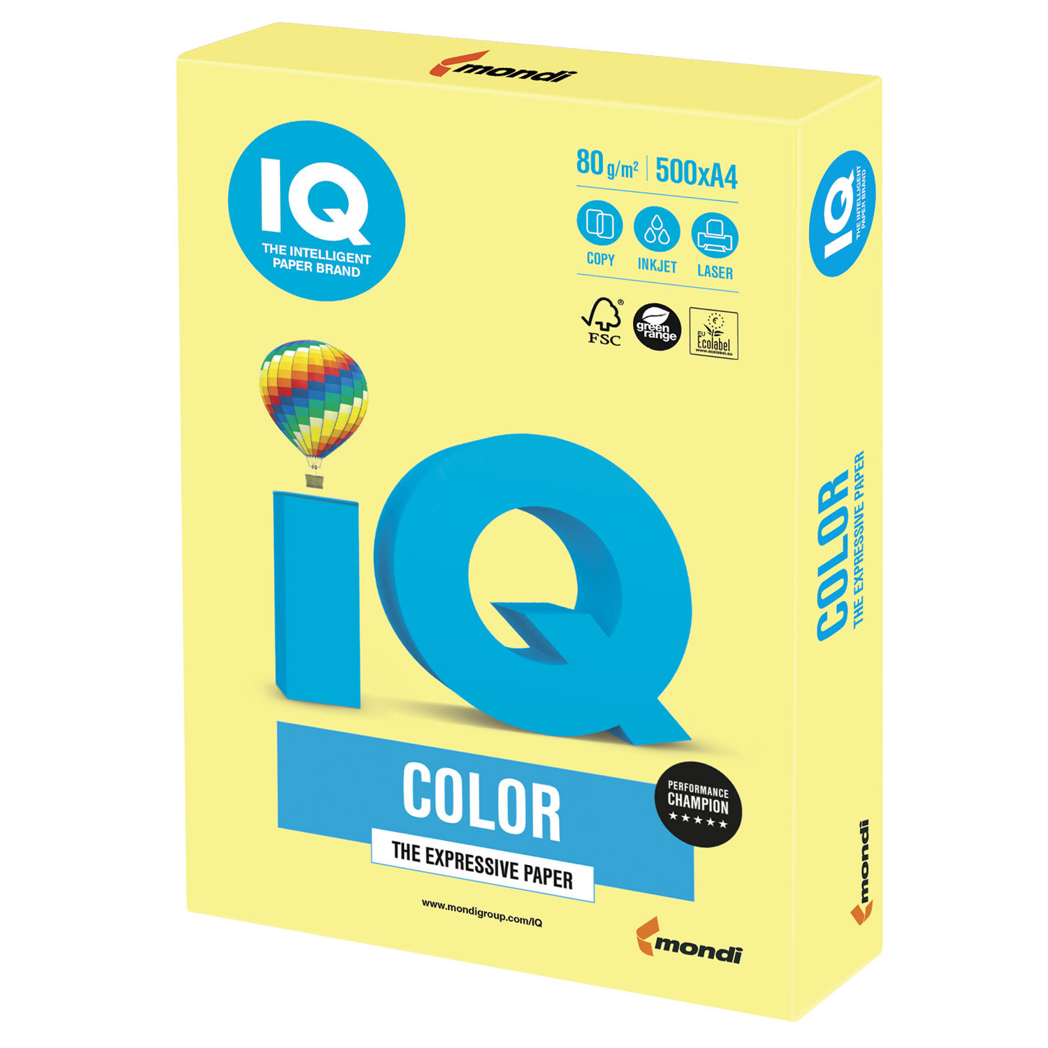 Бумага цветная "IQ Color", A4, 500 листов, 80 г/м2 (стильные, постельные)